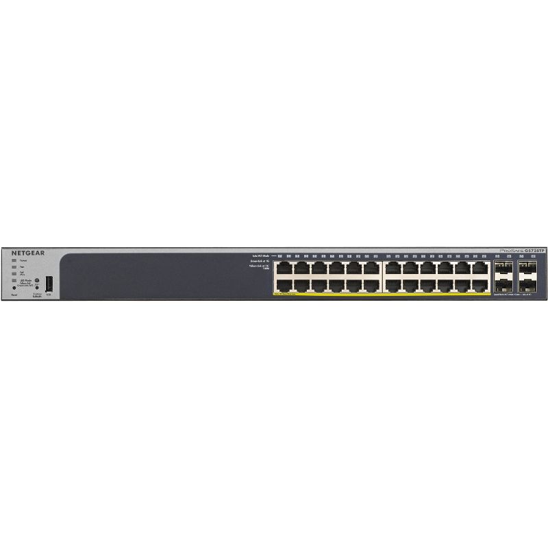 Netgear ProSafe GS728TP Ethernet Switch - 24 Ports - Manageable - 2 Layer Supported - Modular - Twisted Pair, Optical Fiber - Rack-mountable