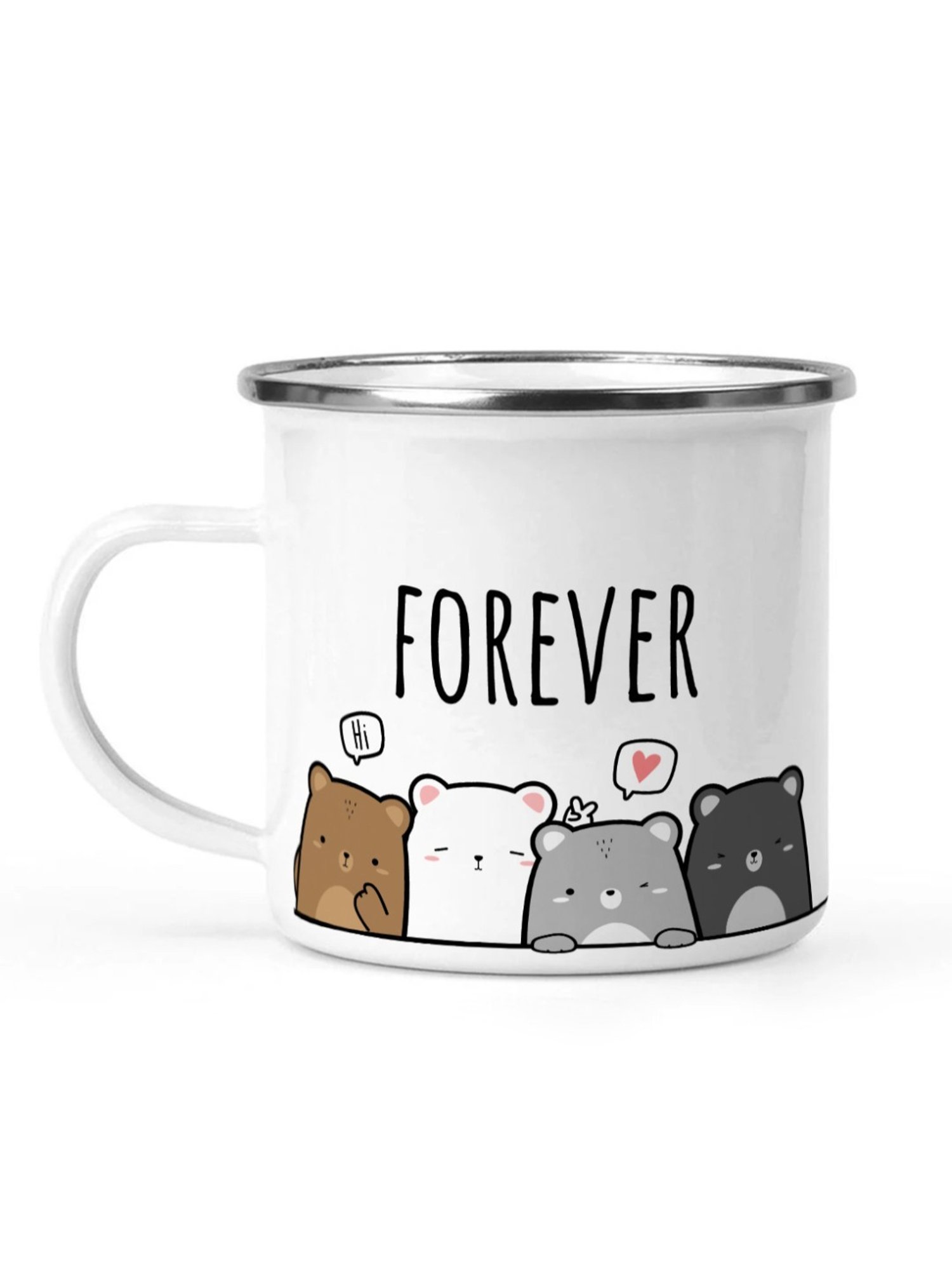 Gathari Enamel White Stainless Steel Coffee Mug