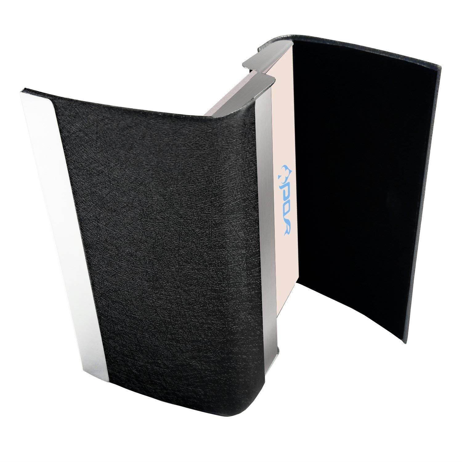 Business Card Holder By Apor - Oracle Grain Leather Business Card Case with Magnetic Shut To Keep Business Cards in Mint Condition - Black