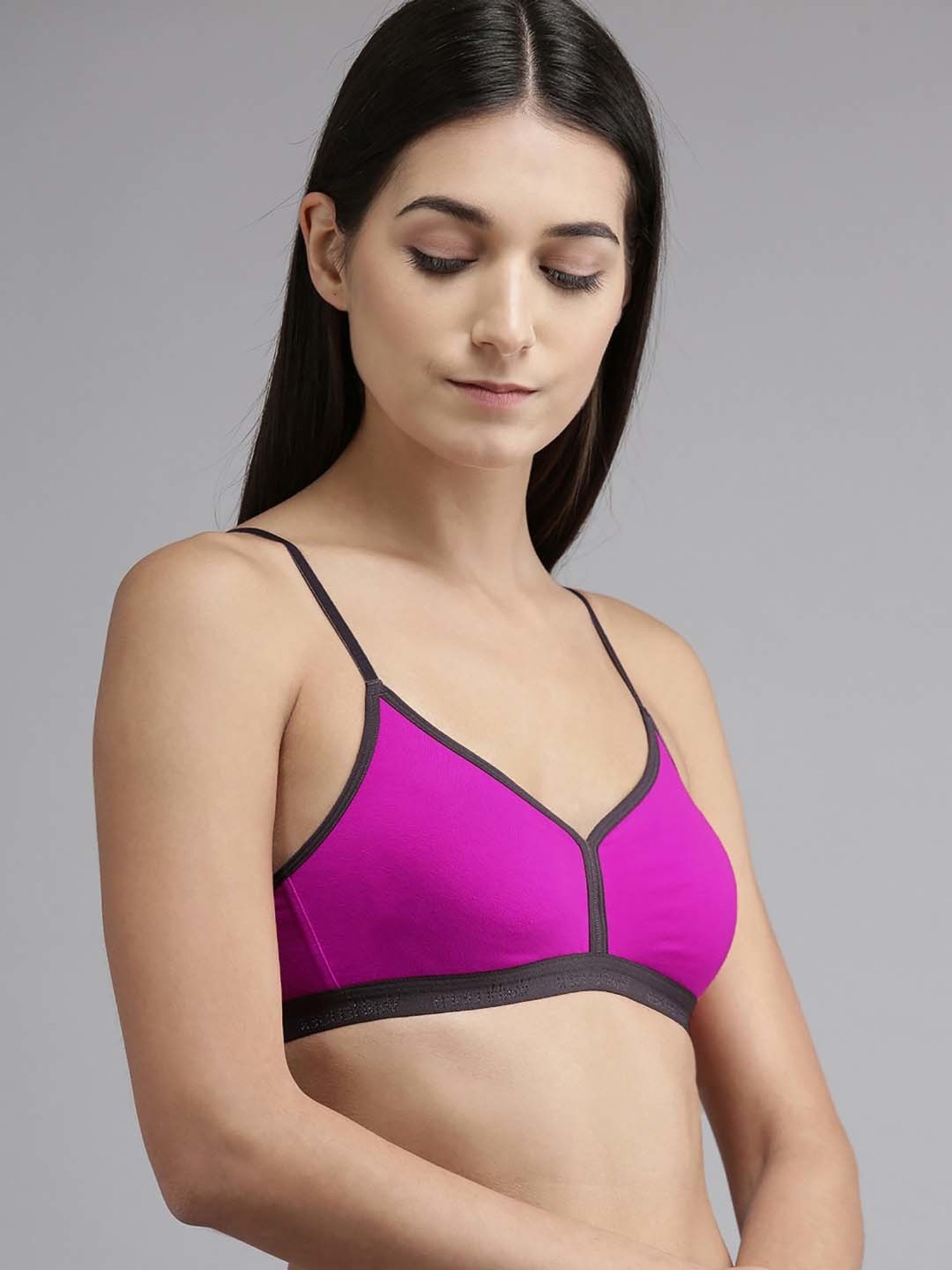 AROUSY Purple & Green Cotton T-Shirt Bra - Pack Of 2