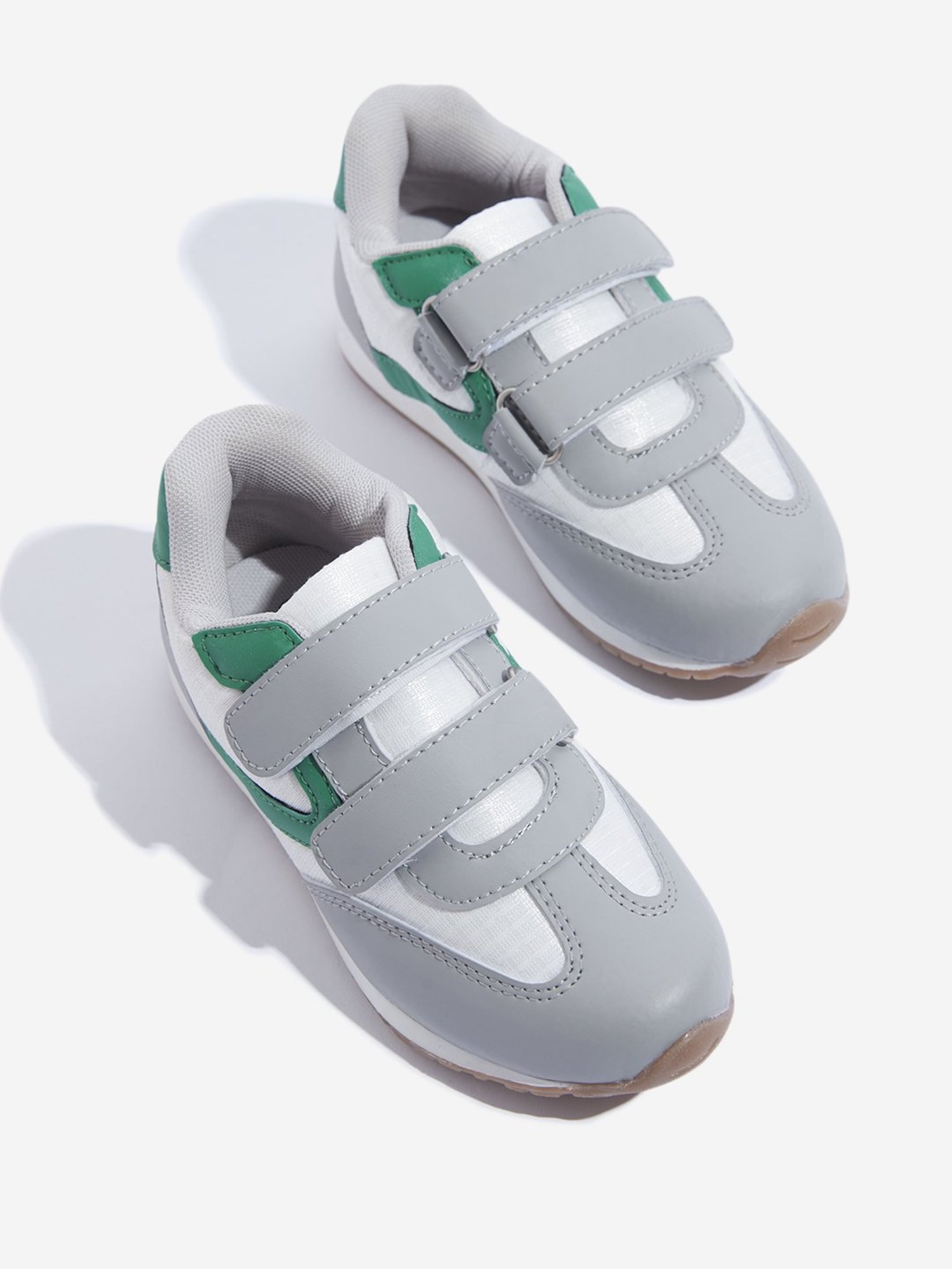 Yellow by Westside Grey Colour-Blocked Velcro Shoes