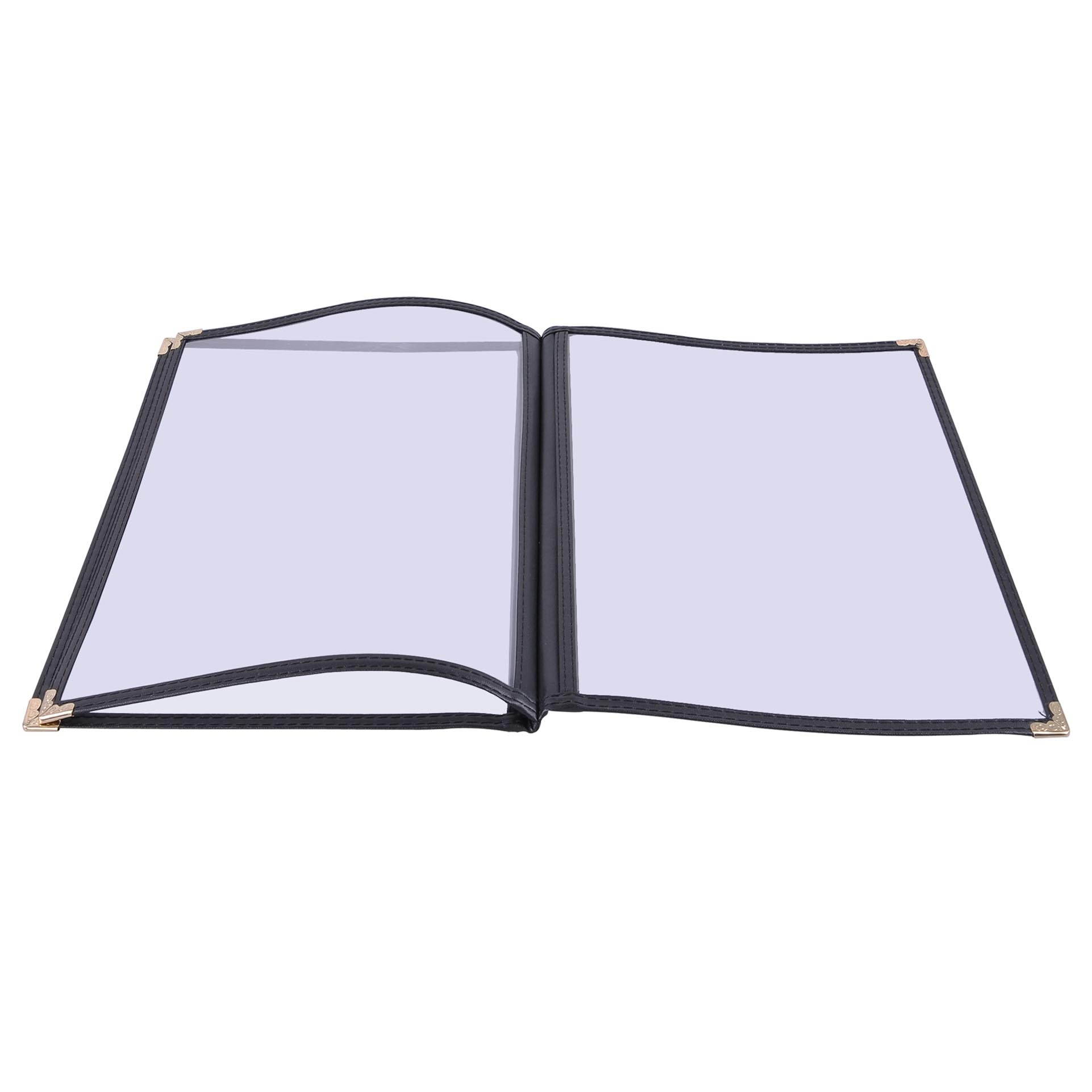 30pc 8.5x14 Menu Cover Trifold 6 View 3 Page Restaurant Cafe Book Clear Black