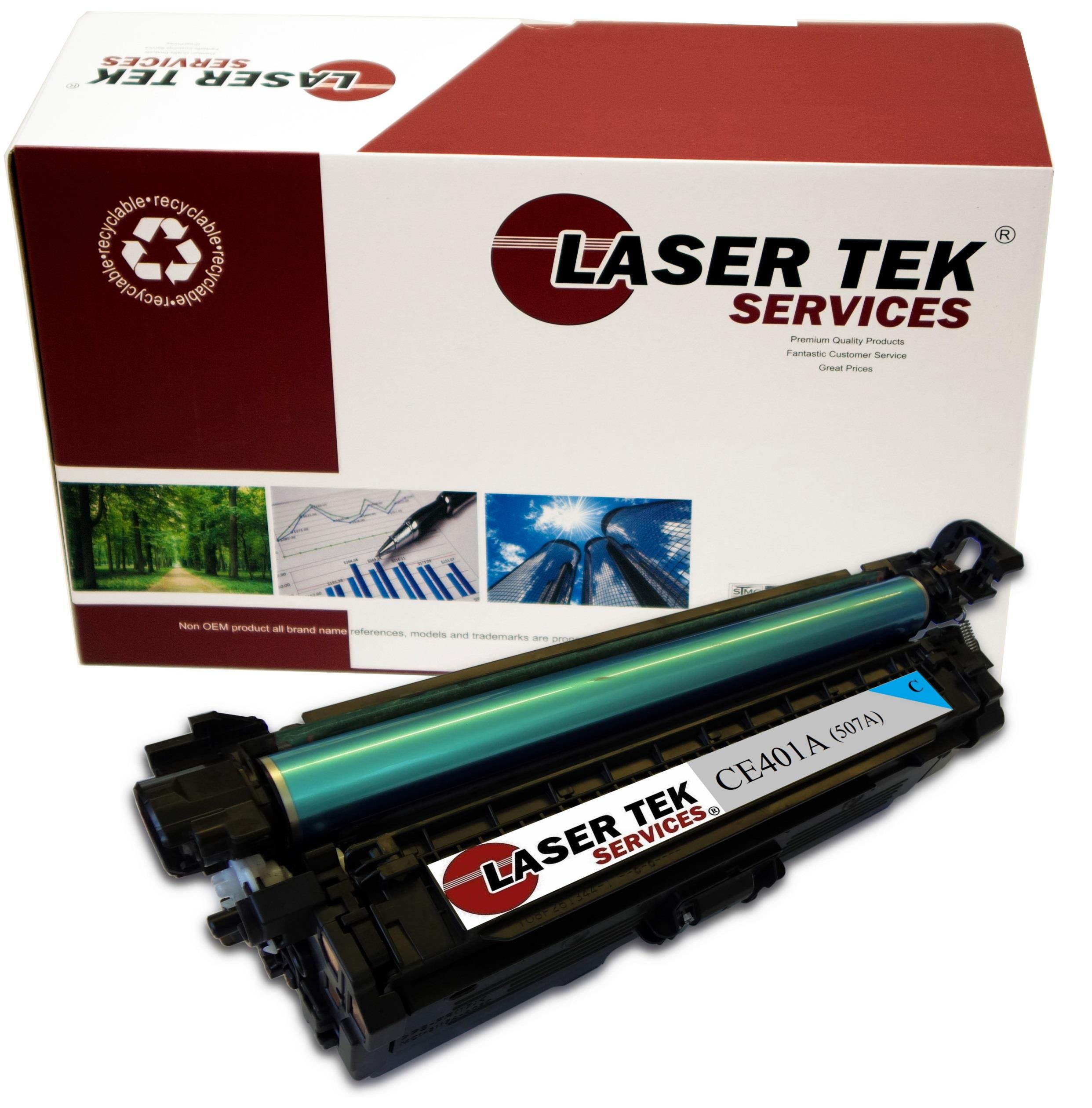 Laser Tek Services&reg; HP CE401A (507A) Cyan High Yield Compatible Replacement Toner Cartridge