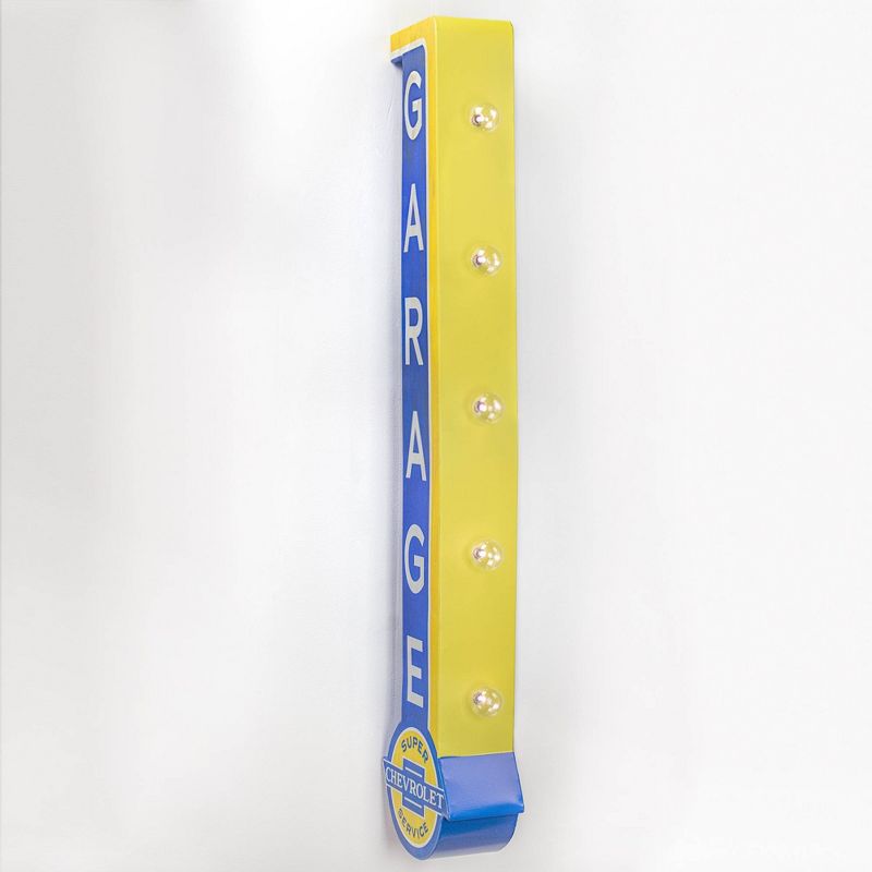 Vintage Chevrolet Garage LED Marquee Sign Blue/Yellow - Crystal Art Gallery