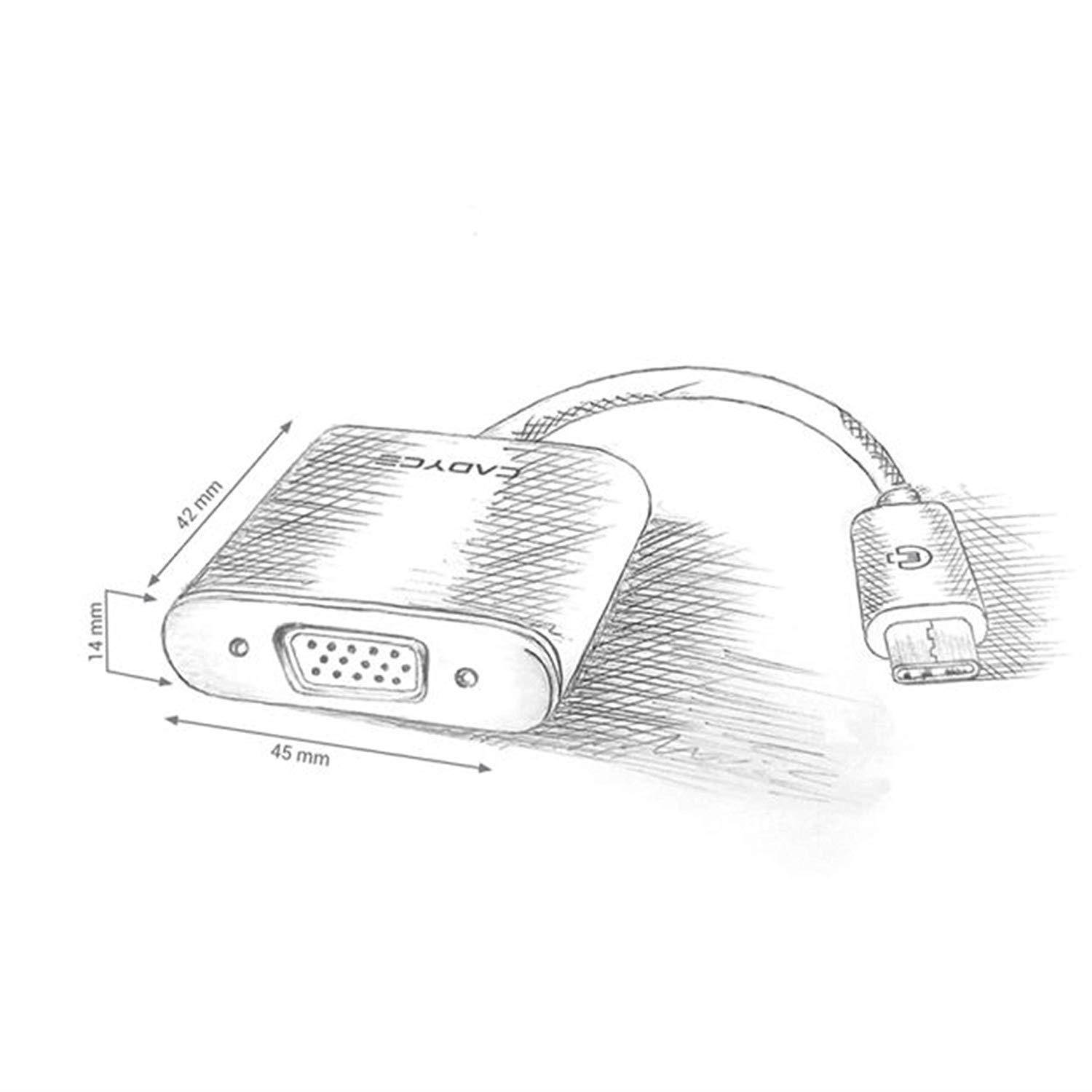 Cadyce USB-C 3.1 to VGA Adapter (CA-C3VGA)