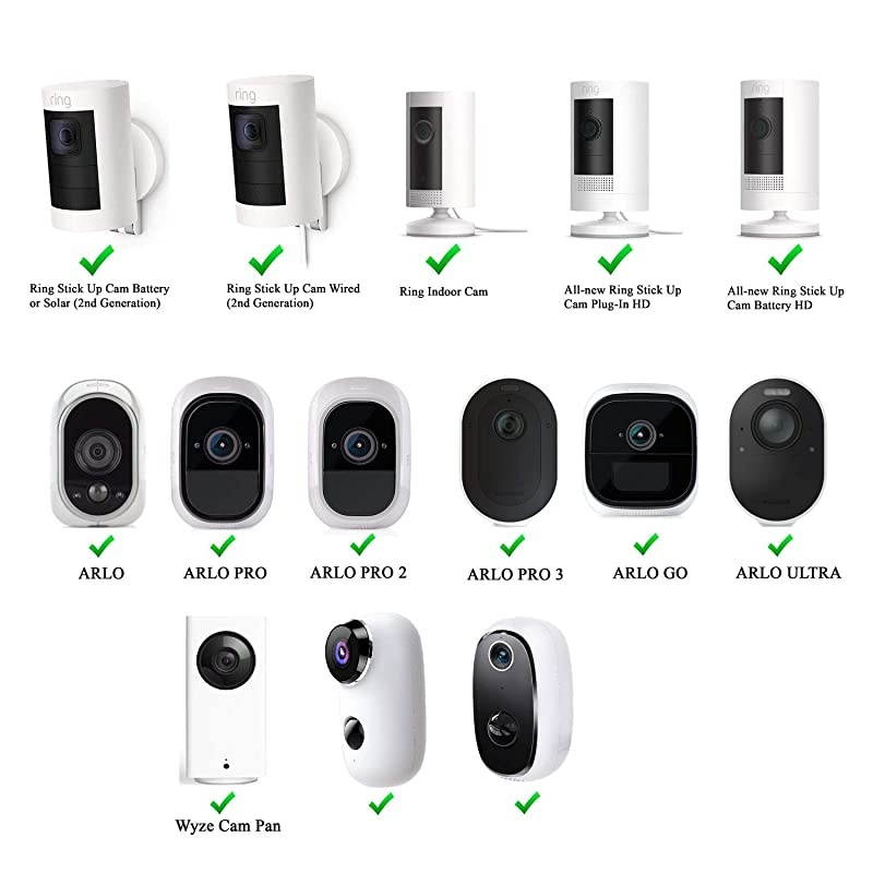 360 Degree Adjustable Security Weatherproof Indoor Outdoor Wall Mount Compatible for Ring Stick Up Wyze Cam Pan Arlo Camera and More - Light Gray (3 Pack)