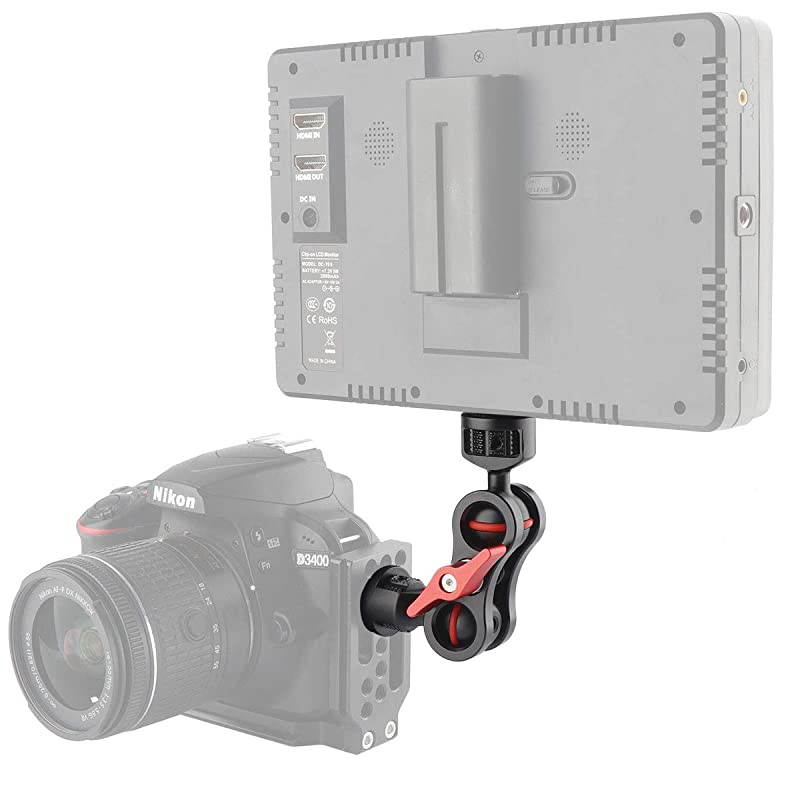 Articulating Magic Arm Field Monitor Mount with 1420 Double Ballhead for 57 Camera Monitors Viewfinders Stronger Version