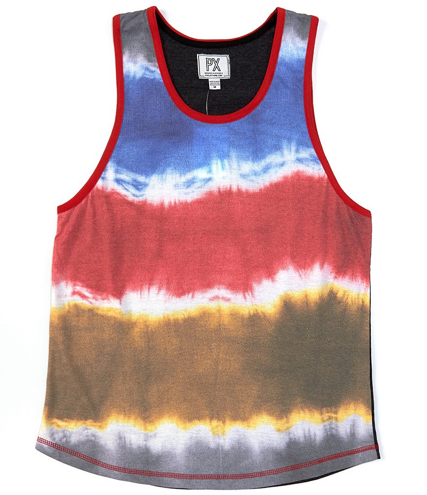PX Clothing Sleeveless Tie-Dye Rib Tank