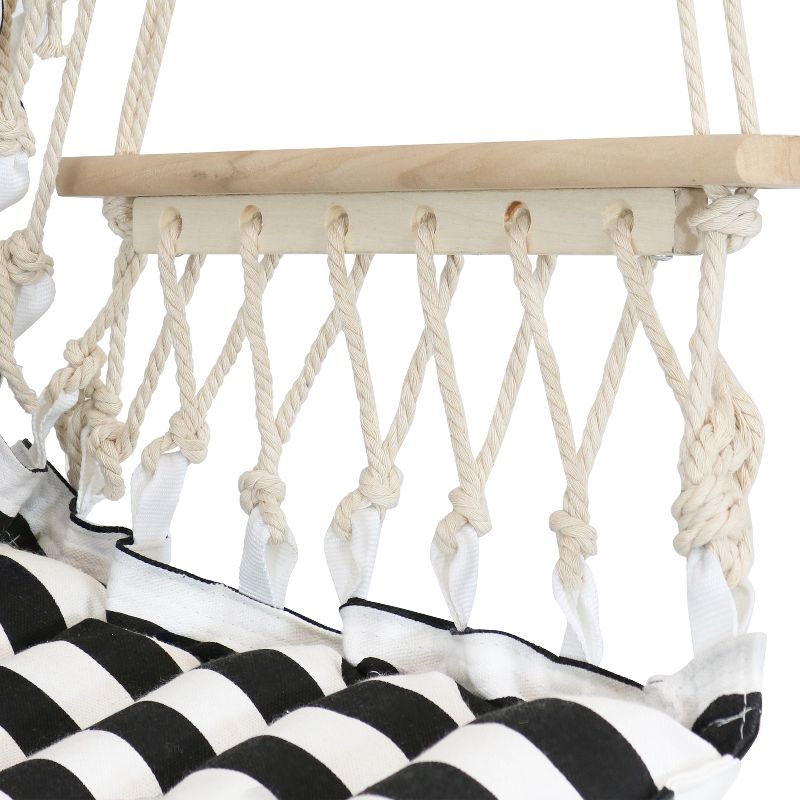 La Siesta HAL21-1 Habana Organic Cotton Lounger Comfortable Indoor Outdoor Hammock Chair with Suspension Set and Bamboo Spreader, Nougat