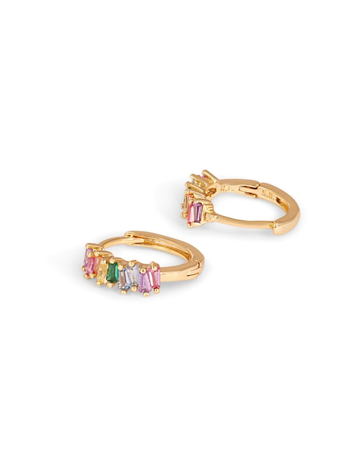 The Real Effect London Sonah Gold Multicoloured Hoop Earrings