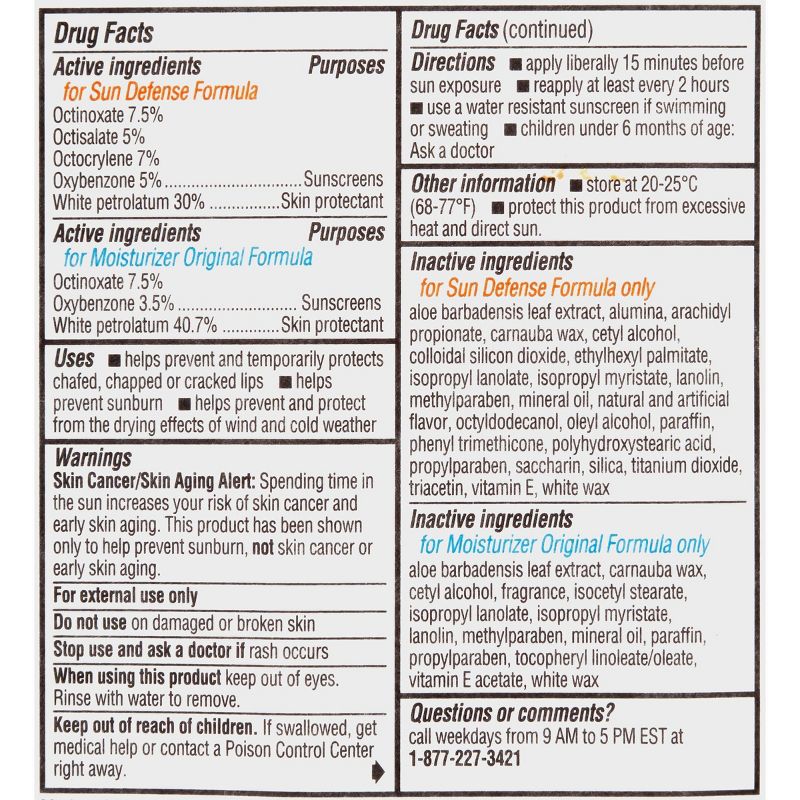 Chapstick SPF 25 Protection Lip Balm - Sun Defense & Original Moisturizer - 2ct/0.30oz