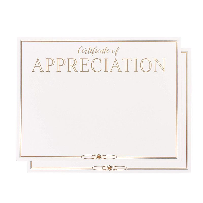 Best Paper Products 48-Pack Gold Foil Certificates of Appreciation Award Paper Sheets, A4 Letter Size 8.5 x 11 in