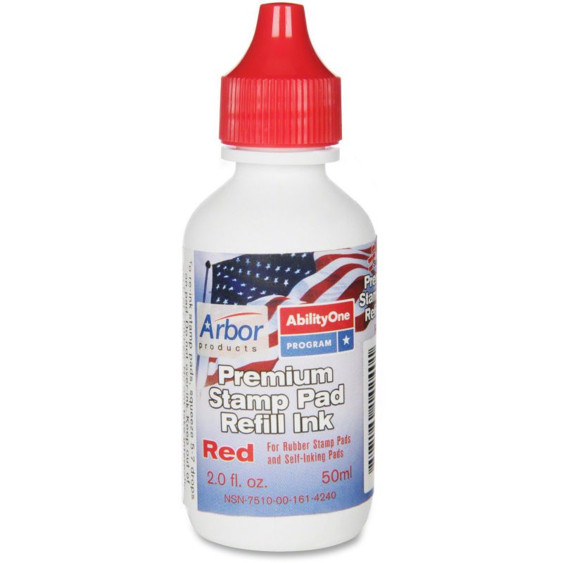 Stamp Pad Refill Ink Applicator Bottle 2 oz. Red