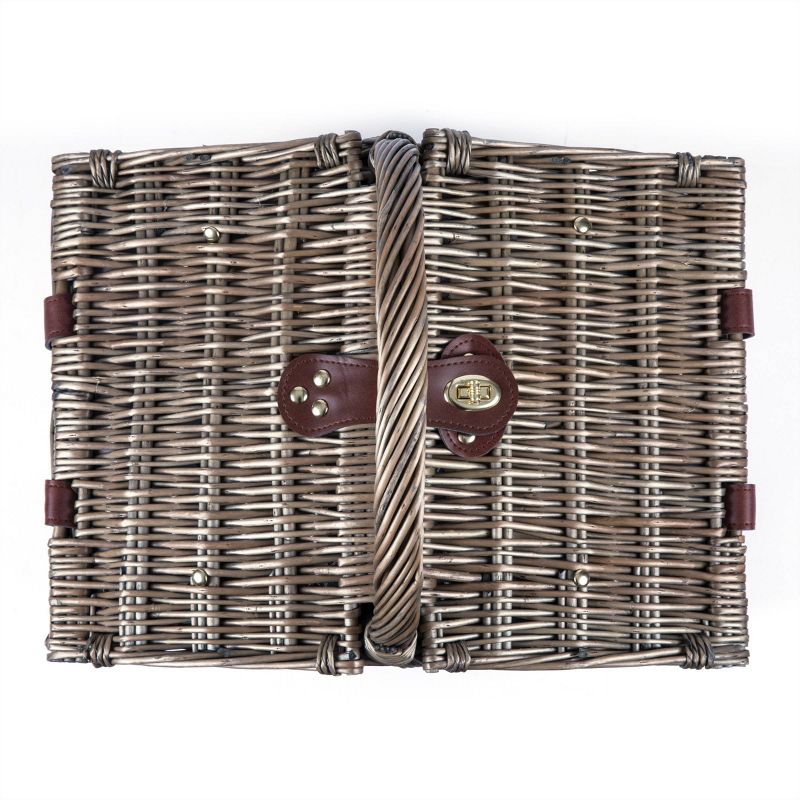 Picnic at Ascot Insulated Picnic Basket/Cooler Fully Equipped with Service for 2 - Trellis Green