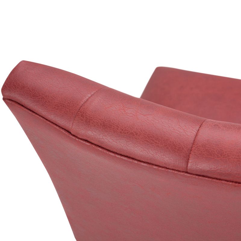 24" Barkley Accent Chair Ruby Red Faux Air Leather - WyndenHall