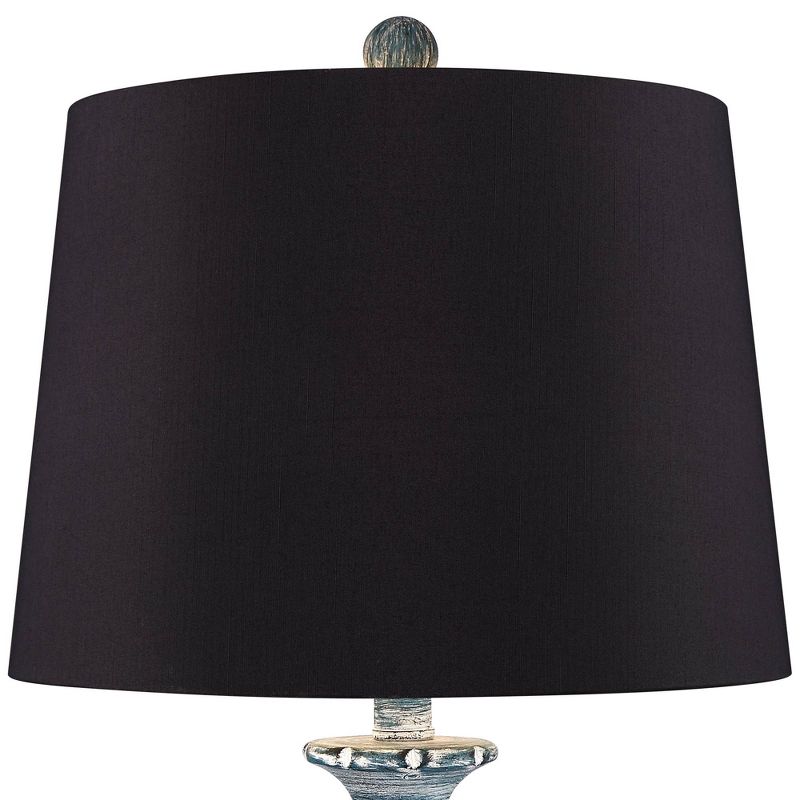Regency Hill Tanya Blue Wash Black Shade Table Lamps Set of 2