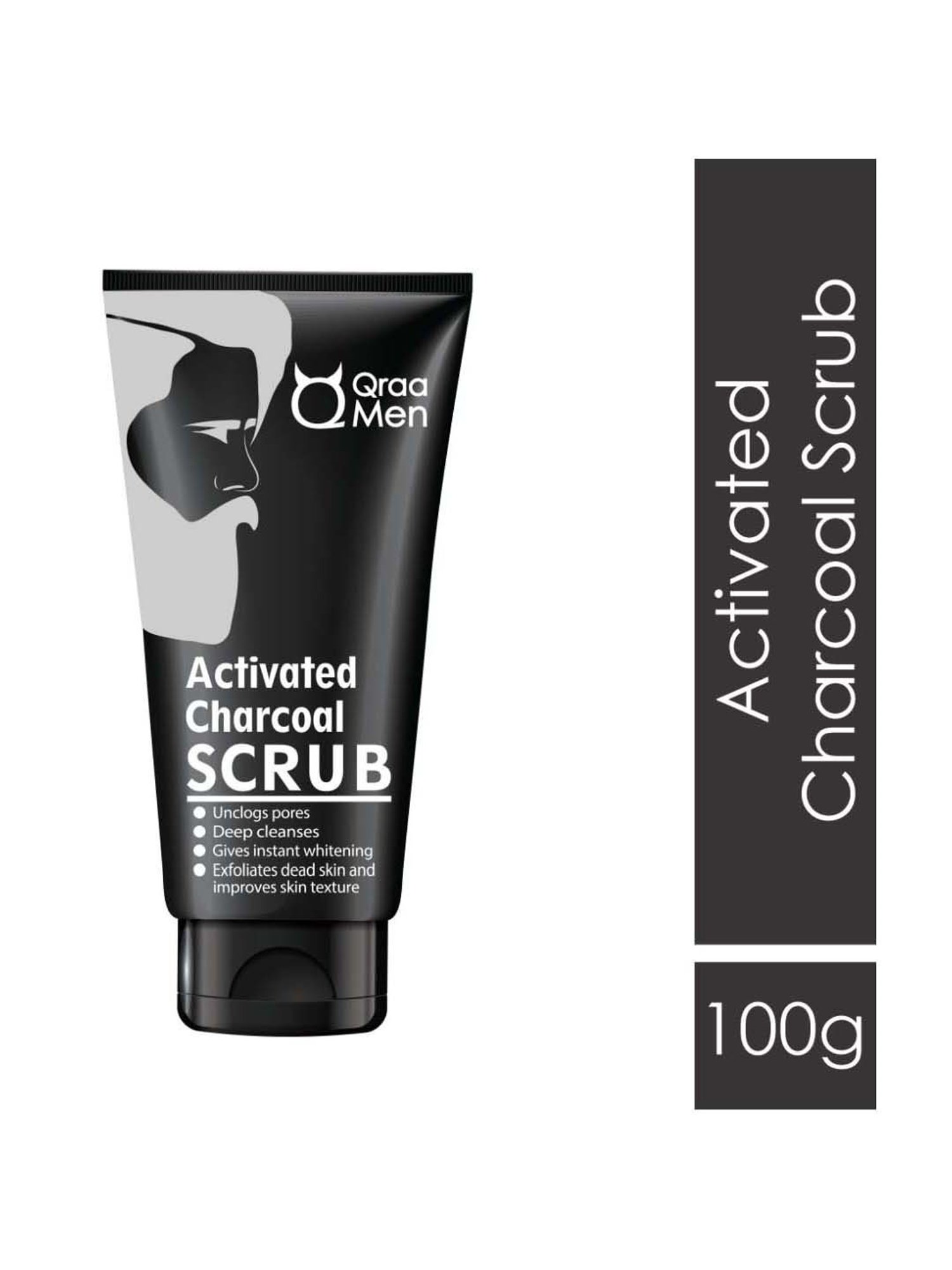 Qraa Men Activated Bamboo Charcoal Scrub - 100 gm