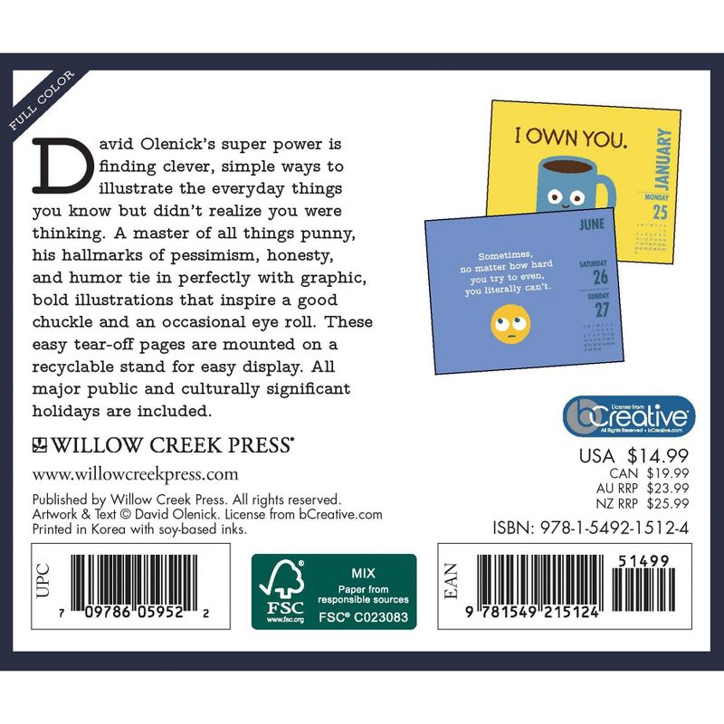 2021 Daily Desktop Calendar The Art of David Olenick - Willow Creek Press