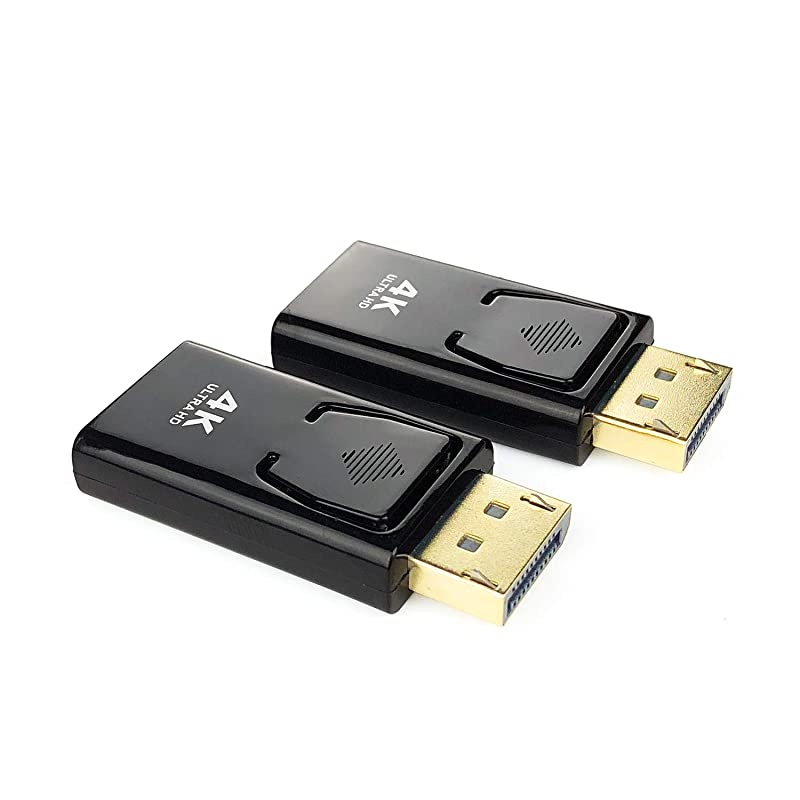 DisplayPort to HDMI Adapter  4K GoldPlated DP Male to HDMI Female Converter Adapter Compatible for Lenovo Dell HP Desktop with DisplayPort Output to HDTV Monitor Projector Input 2PACK