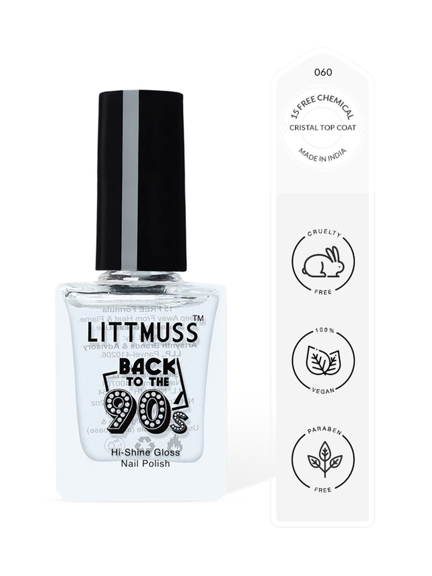 Littmuss Back To The 90's Hi Shine Gloss Nail Polish Crystal Top Coat 060 - 9.5 ml