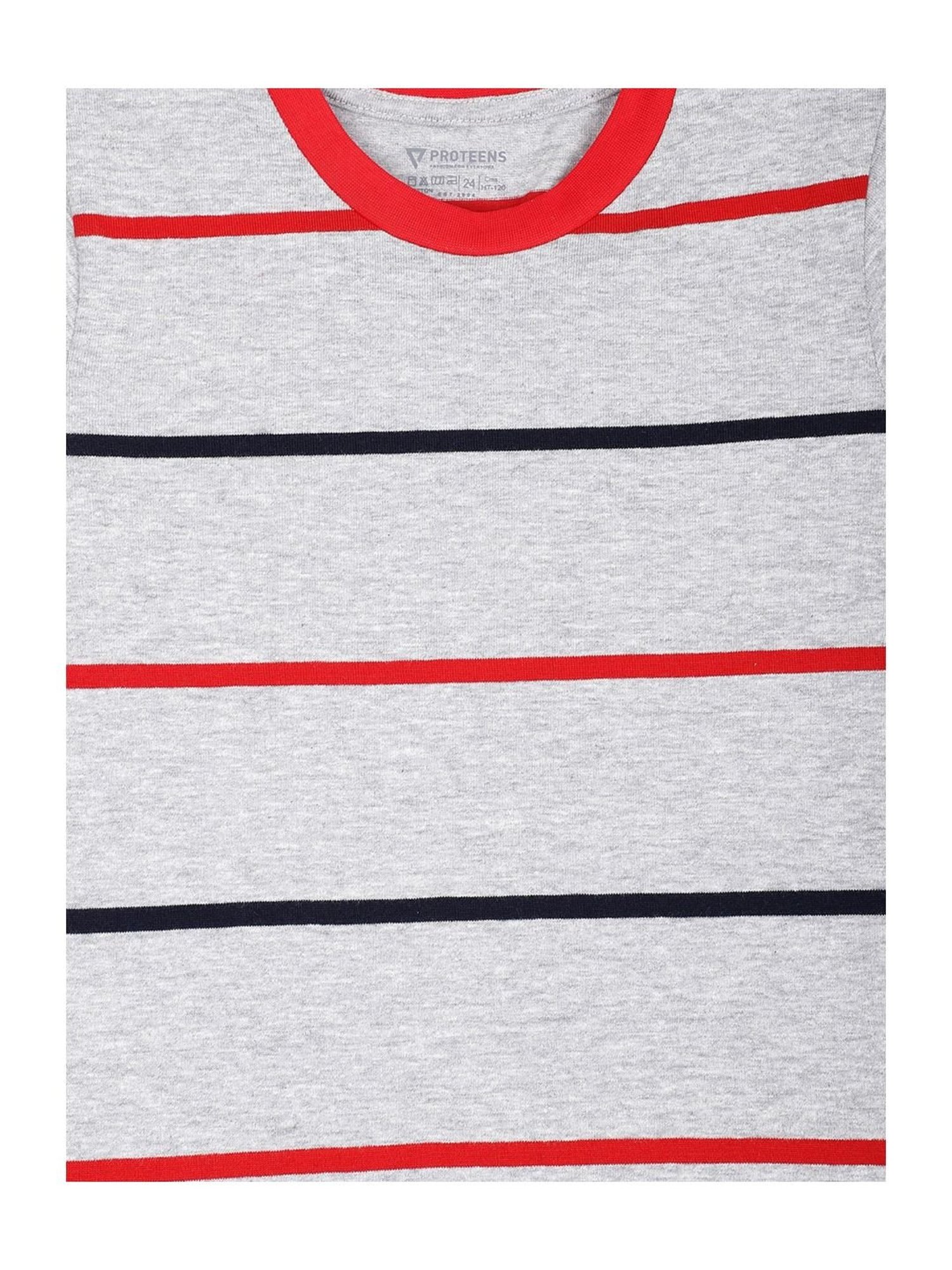 Proteens Boys Grey Cotton Printed T-Shirt