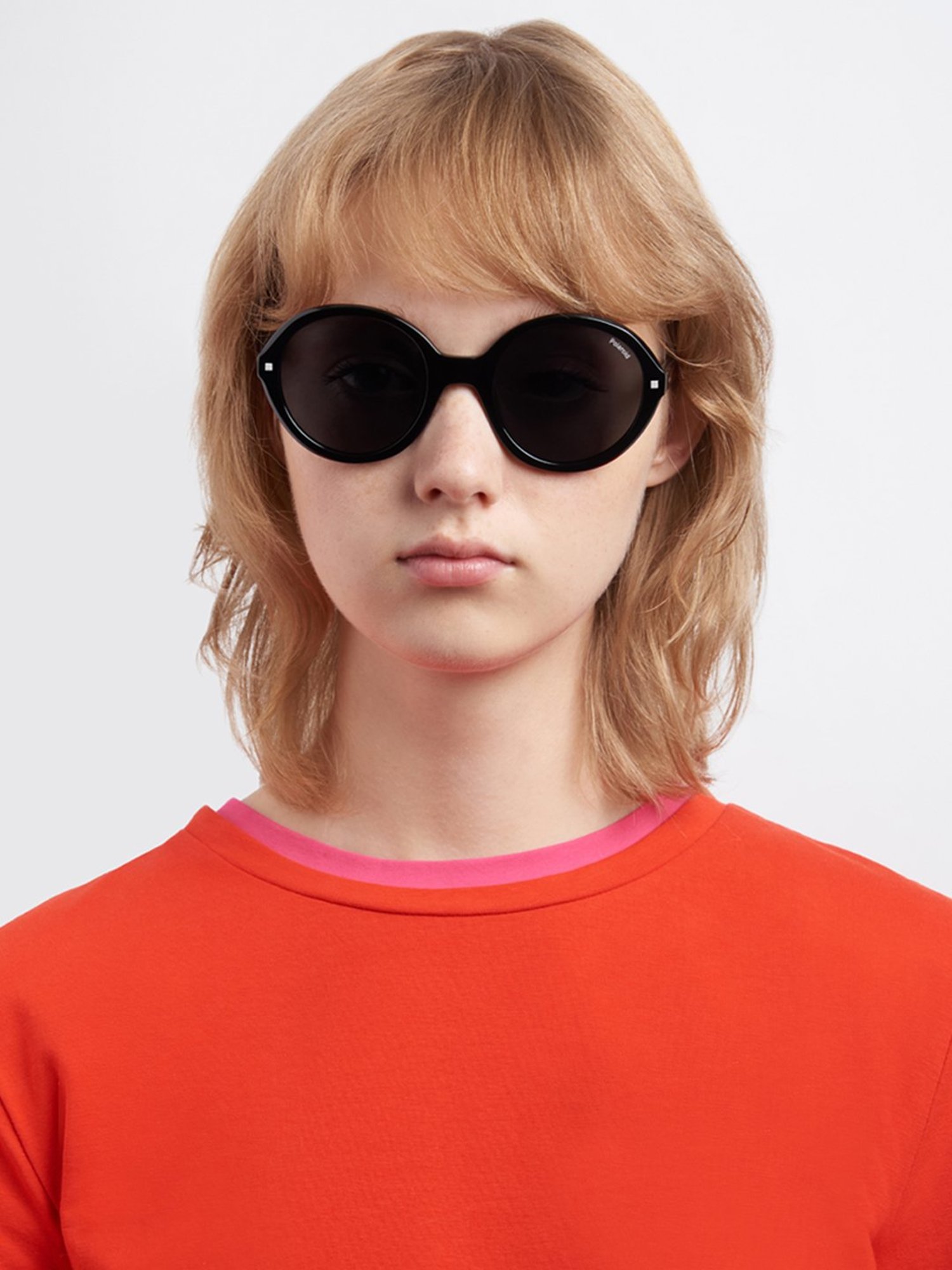 Polaroid Grey Oval Sunglasses for Women