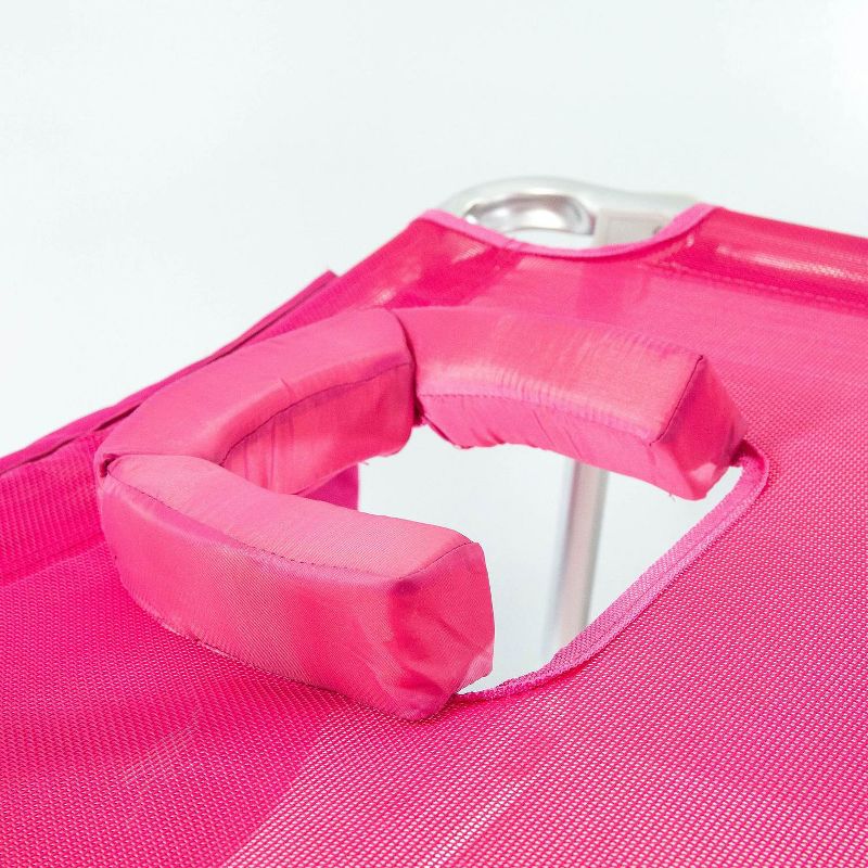 Ostrich 3 N 1 Lightweight Aluminum Frame 5 Position Reclining Beach Chair, Pink