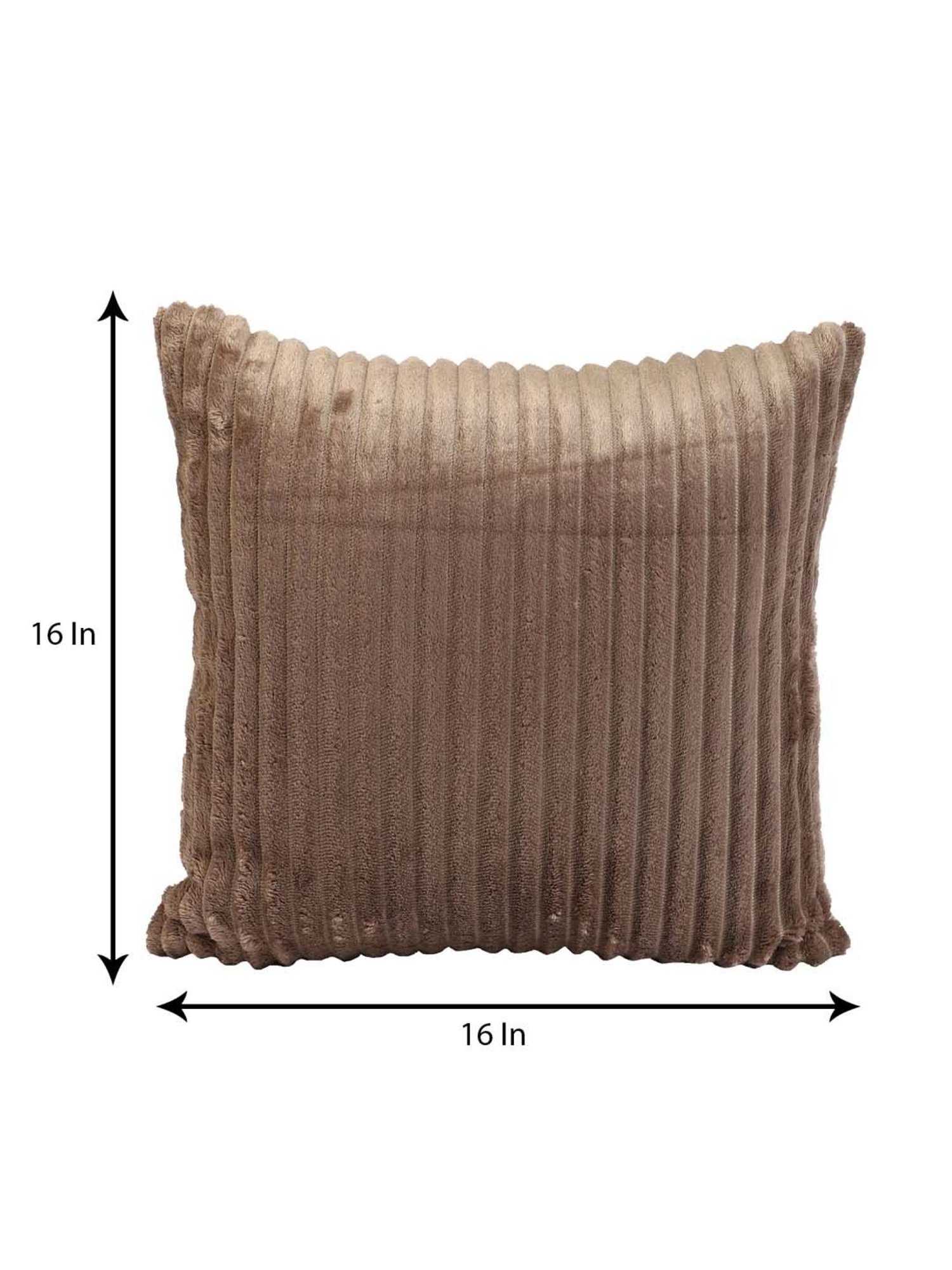 MFD HOME Furnishing Brown Velvet Cushion Cover - Set of 1