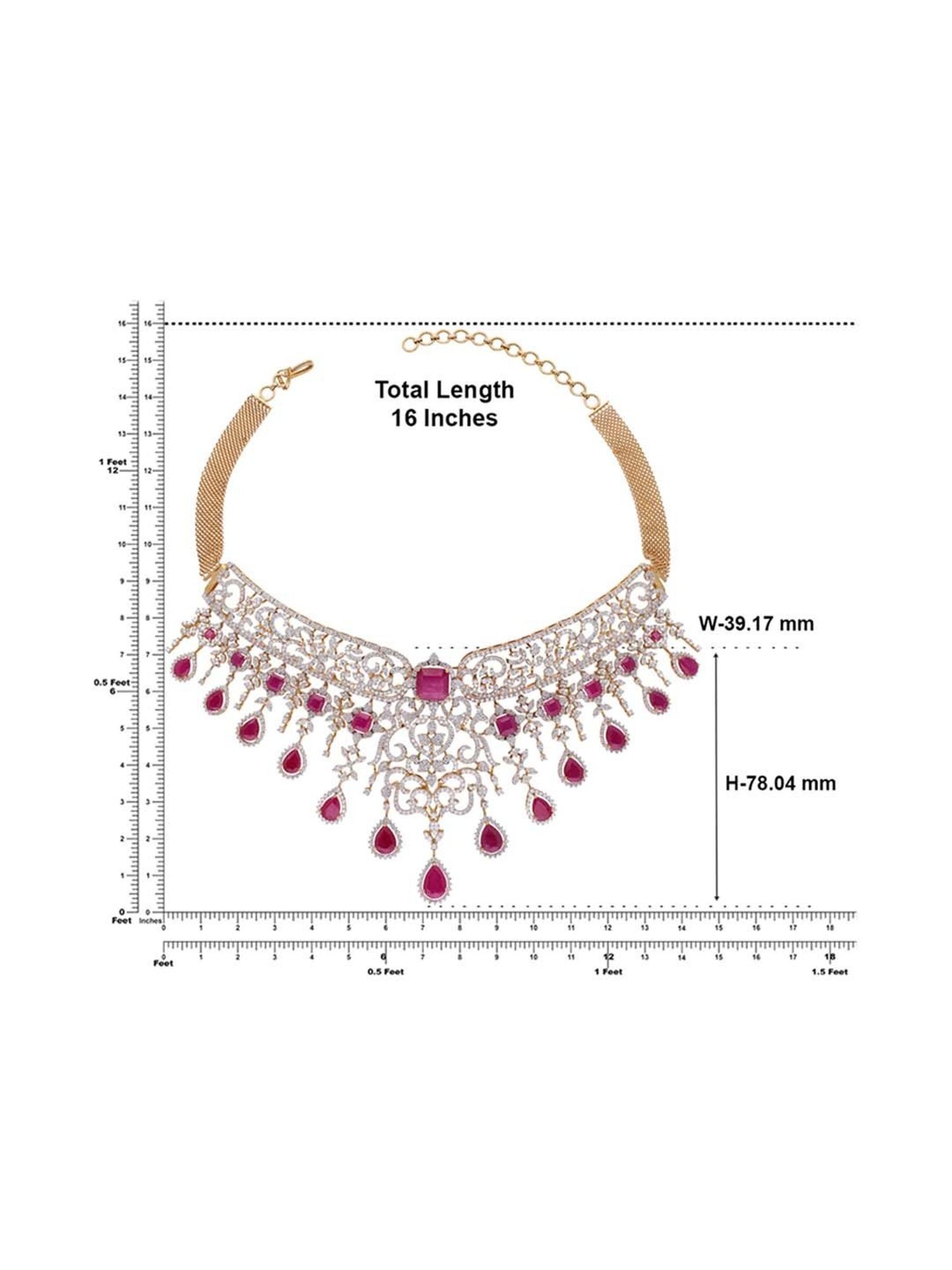 P.N.Gadgil Jewellers 18k Gold Infinity Florall Diamond Necklace For Women