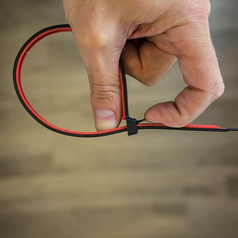 Releasable ReUsable Zip Ties Industrial Grade Extra Grip Rubber Lined Durable 12 Inches Long 40 Red