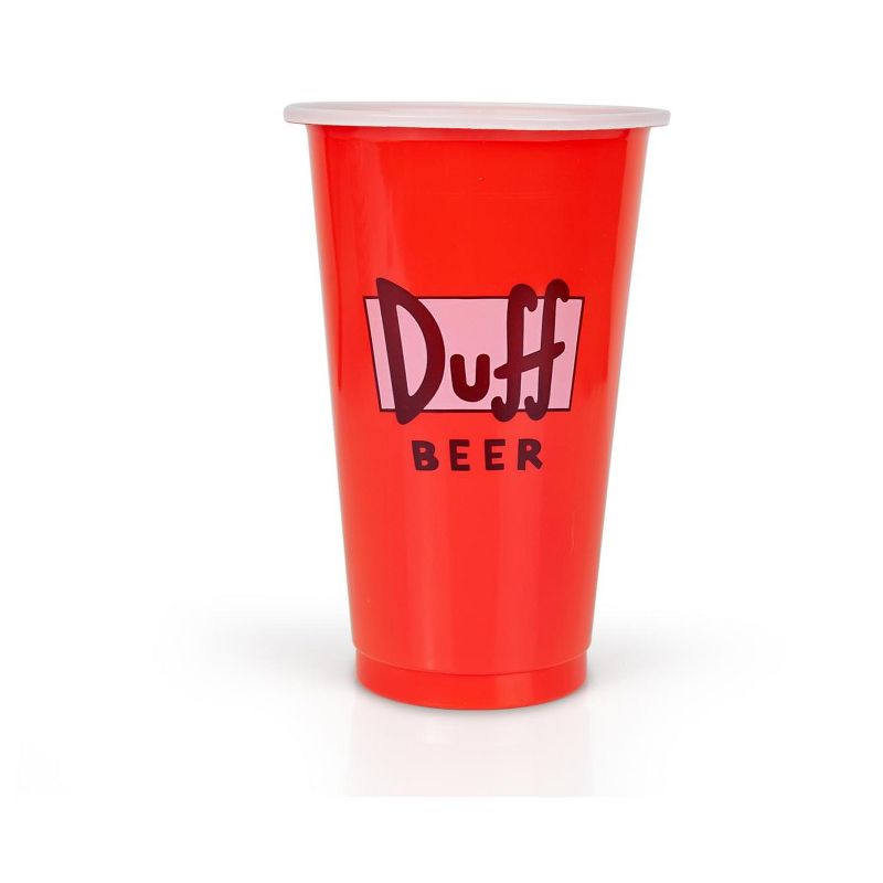 Silver Buffdalo The Simpsons Duff Logo 18oz Disposable Plastic Party Cups | 20 Pack