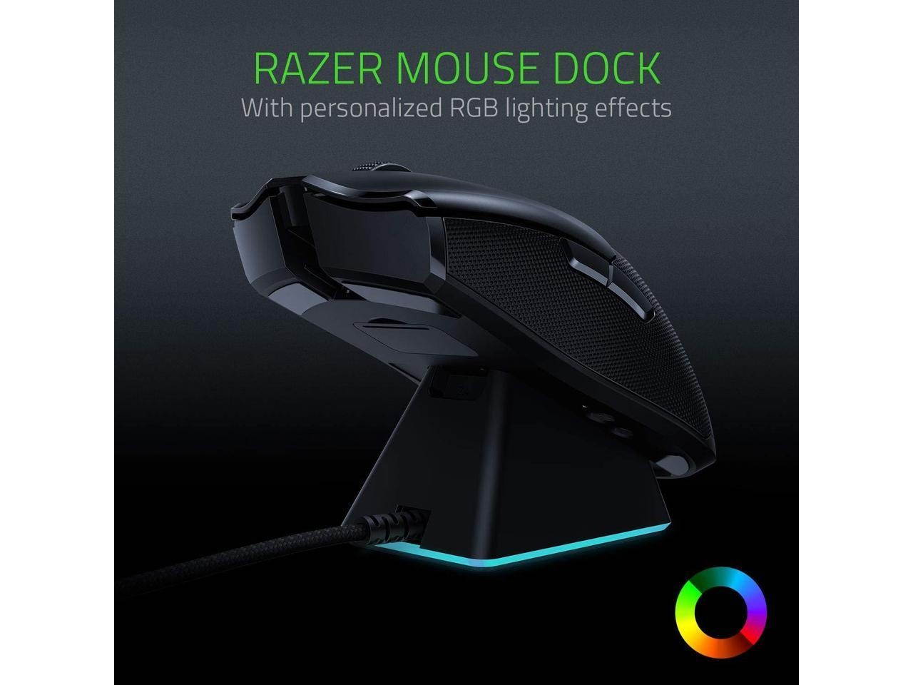 Razer Viper Ultimate Hyperspeed Lightest Wireless Gaming Mouse & RGB Charging Dock: Fastest Gaming Mouse Switch - 20K DPI Optical Sensor - Chroma Lighting - 8 Programmable Buttons - 70 Hr Battery