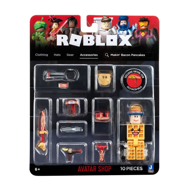 Roblox Avatar Shop Series Collection - Makin' Bacon Pancakes Figure Pack (Includes Exclusive Virtual Item)