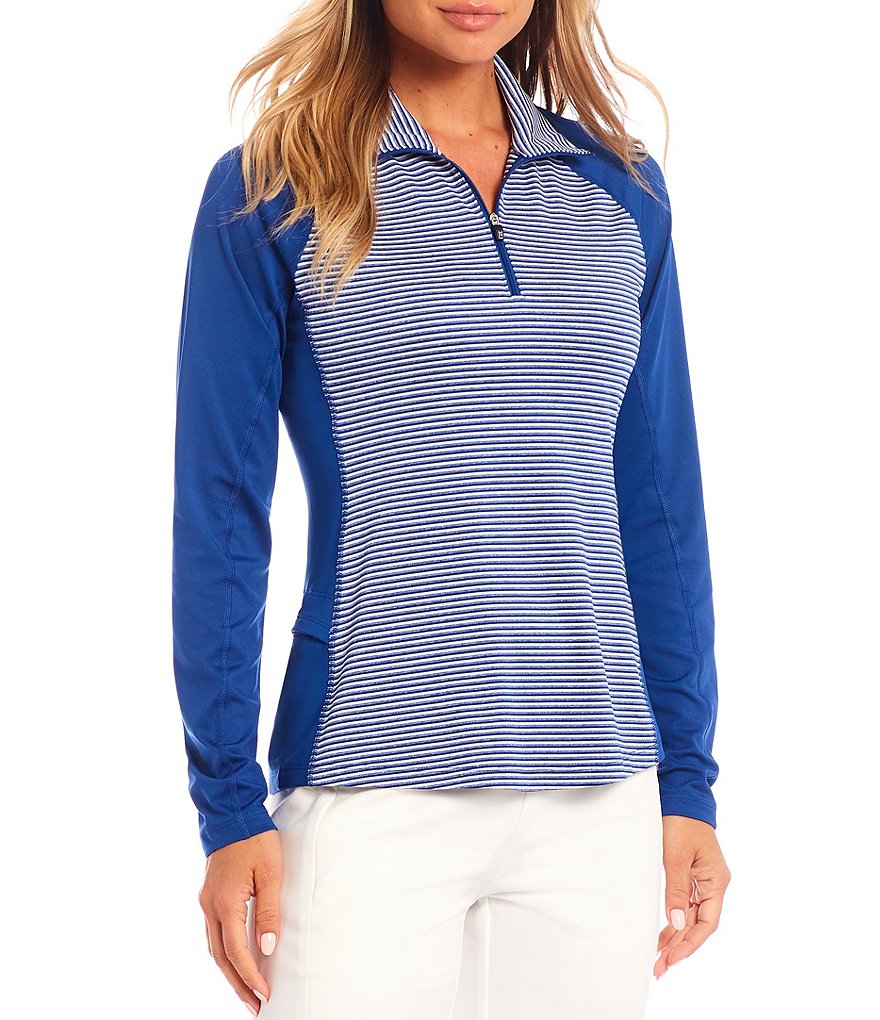 Cutter & Buck Forge Tonal Stripe Stretch Half Zip Top