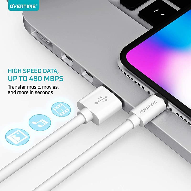 iPhone Charger and 6ft Cable  Apple MFi Certified Lightning Cable with Dual USB Wall Charger 24Amp Adapter for iPhone 11 Pro Max XS XR X 8 7 6S 6 Plus SE 5S 5C 5 AirPods iPad Silver