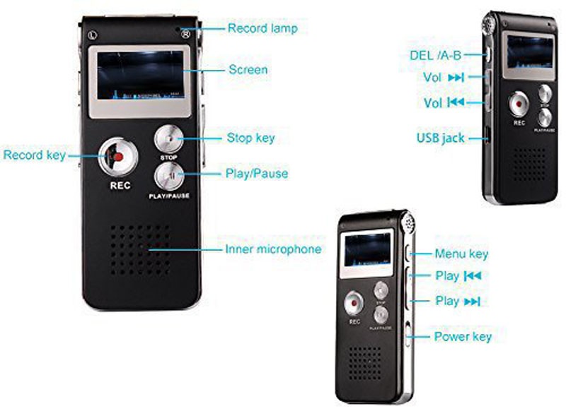 8GB High Definition Noise Reduction Super Long Standby Large Capacity Acoustically Controlled Timing digital voice recorder