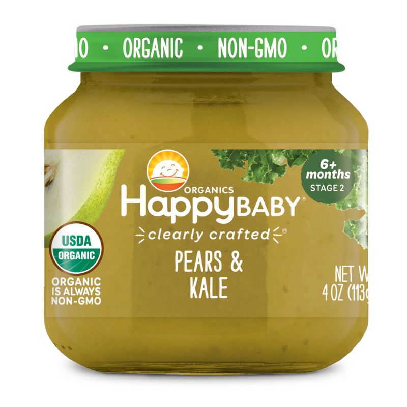 HappyBaby Clearly Crafted Pears & Kale Baby Meals Jar - 4oz