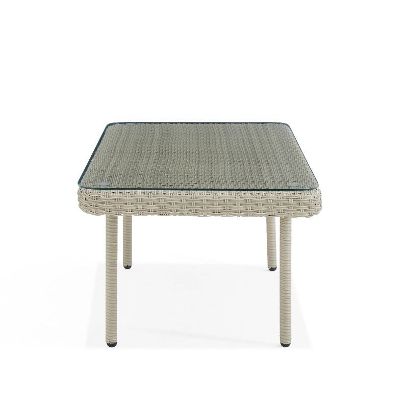 All-Weather Wicker Windham Outdoor Coffeee Table with Glass Top Gray - Alaterre Furniture