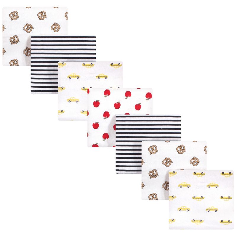 Hudson Baby Infant Cotton Flannel Receiving Blankets Bundle, Nyc, One Size