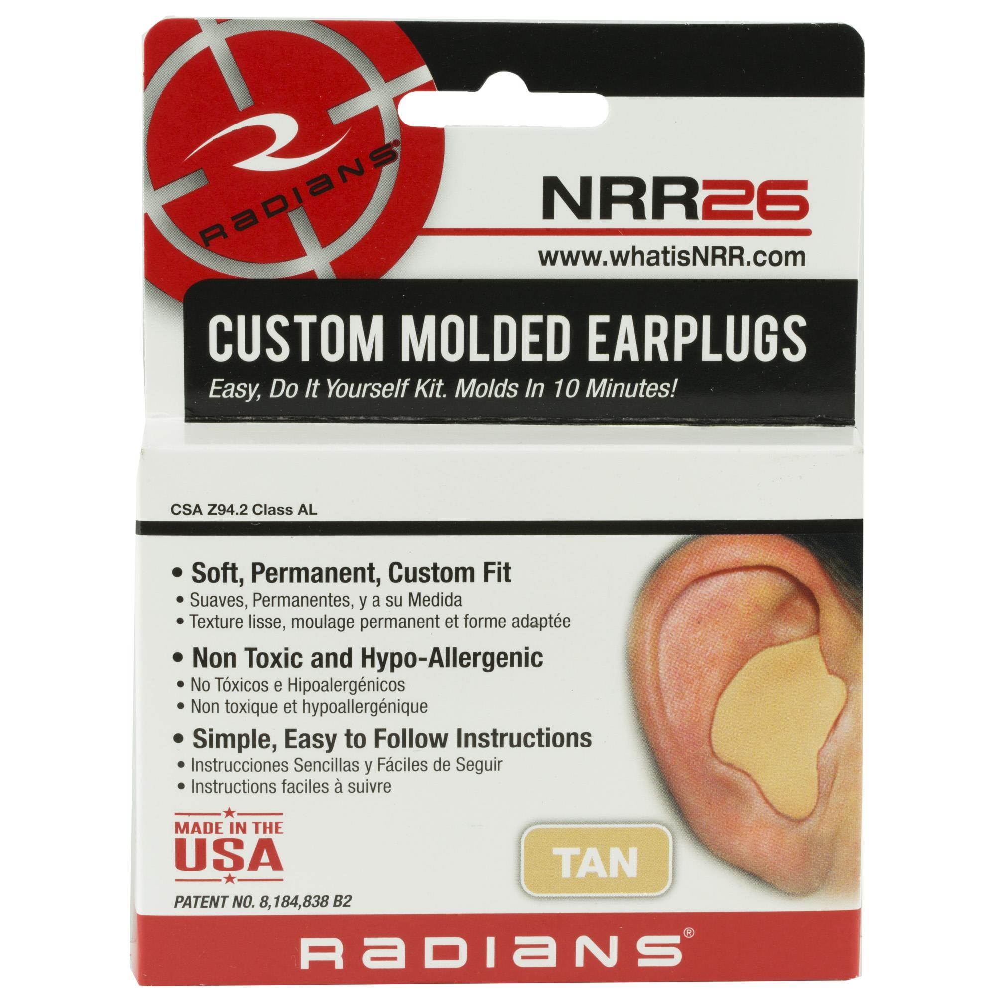 RADIANS CEP002T RADIANS CUSTOM EARPLUG TAN