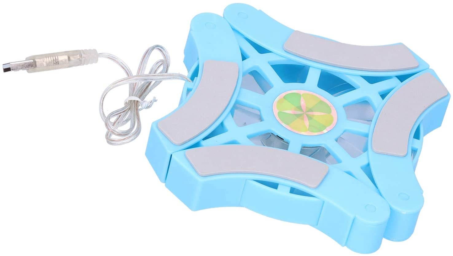 DR\u2011S04 Folding Computer Laptop Cooler/Cooling Pad/Luminous USB Cooling Base/USB Power Interface,Suitable for PC (Blue)