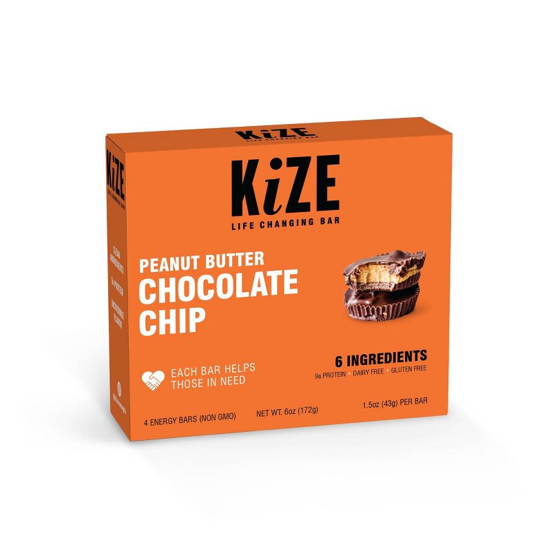 Kize Raw Energy Bar Peanut Butter Chocolate Chip - 6oz