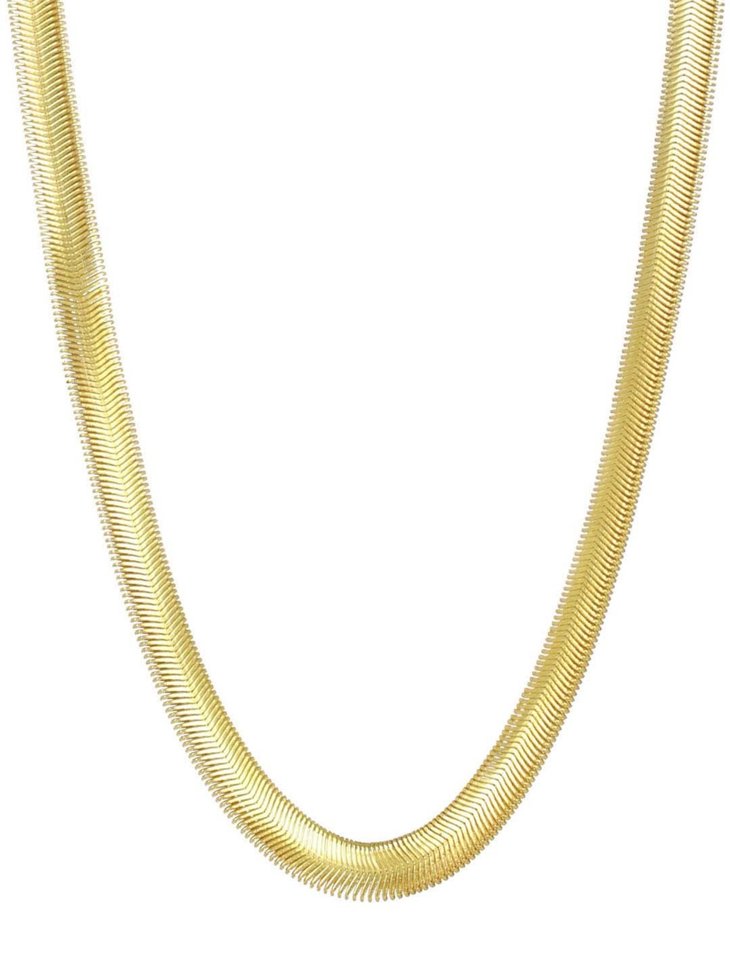 Bold by Priyaasi Herringbone Gold-Plated Snake Chain for Men