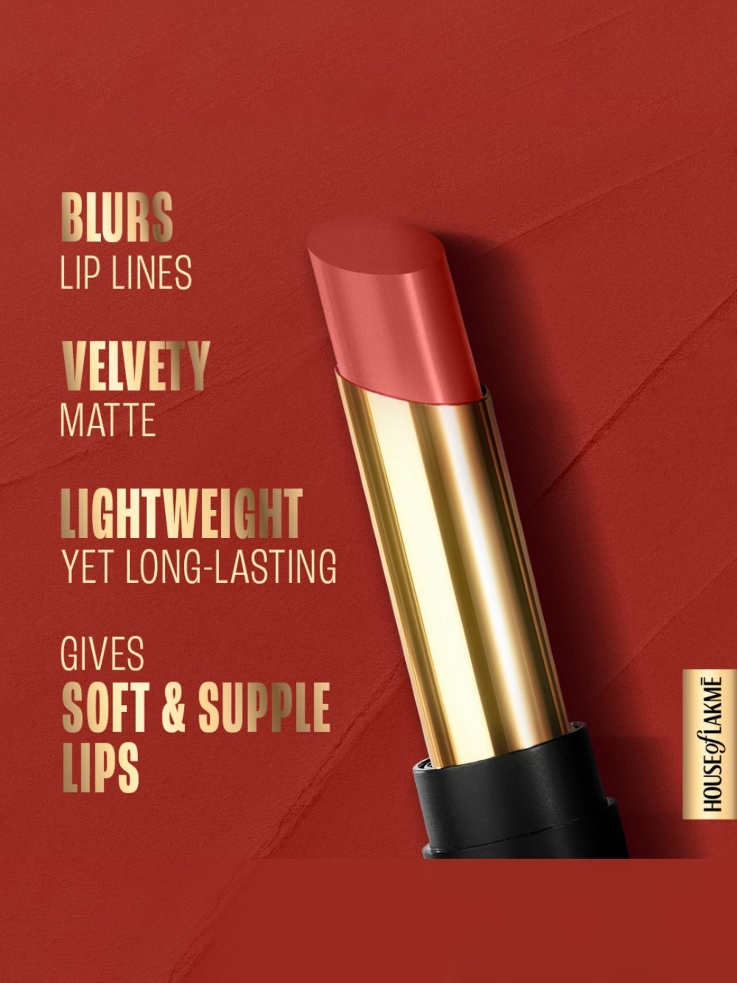 Lakme Absolute Beyond Matte Lipstick Red Rose - 3.4 gm
