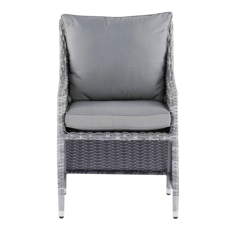 Vallauris 5pc Outdoor Patio Seating Set - Gray Wicker - Adore Decor