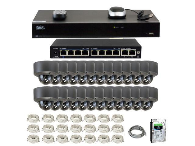GW Security 32CH H.265 4K NVR 5-Megapixel (2592 x 1520) 4X Optical Zoom Network Plug & Play Video Security System, 32pcs 5MP 1920p 2.8-12mm Motorized Zoom POE Weatherproof Dome IP Cameras