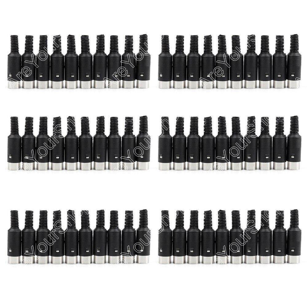 Din Plug Connector With Plastic Handle Male 6 Pin 50 Pcs Black High Quality for Wire Connector