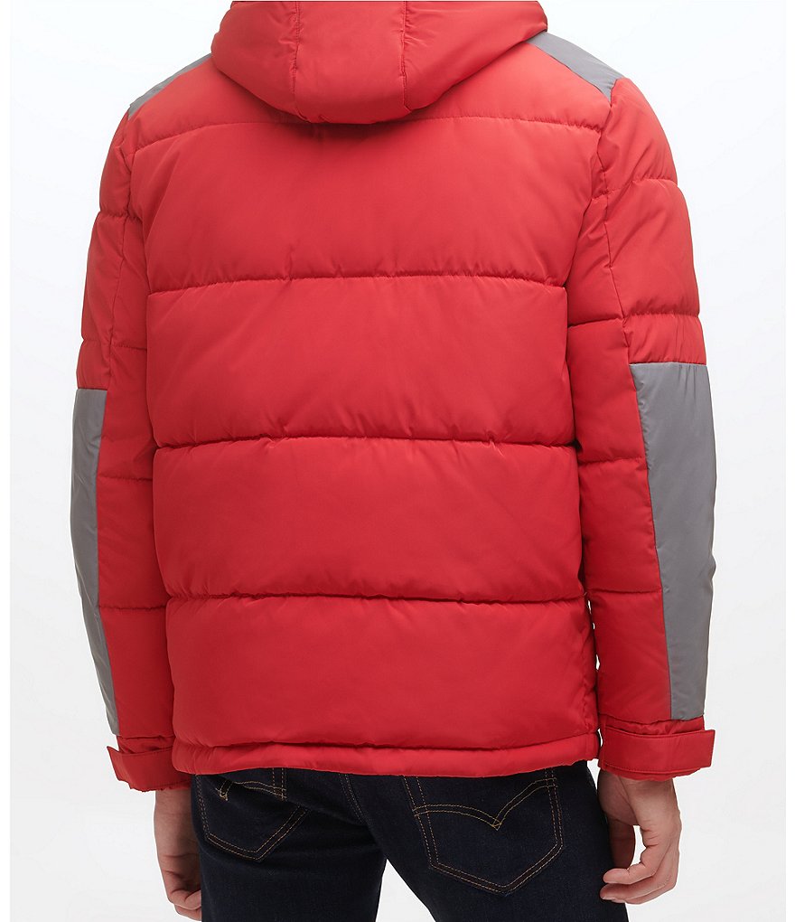 Kenneth Cole New York Long-Sleeve Mixed-Media Hooded Puffer Jacket