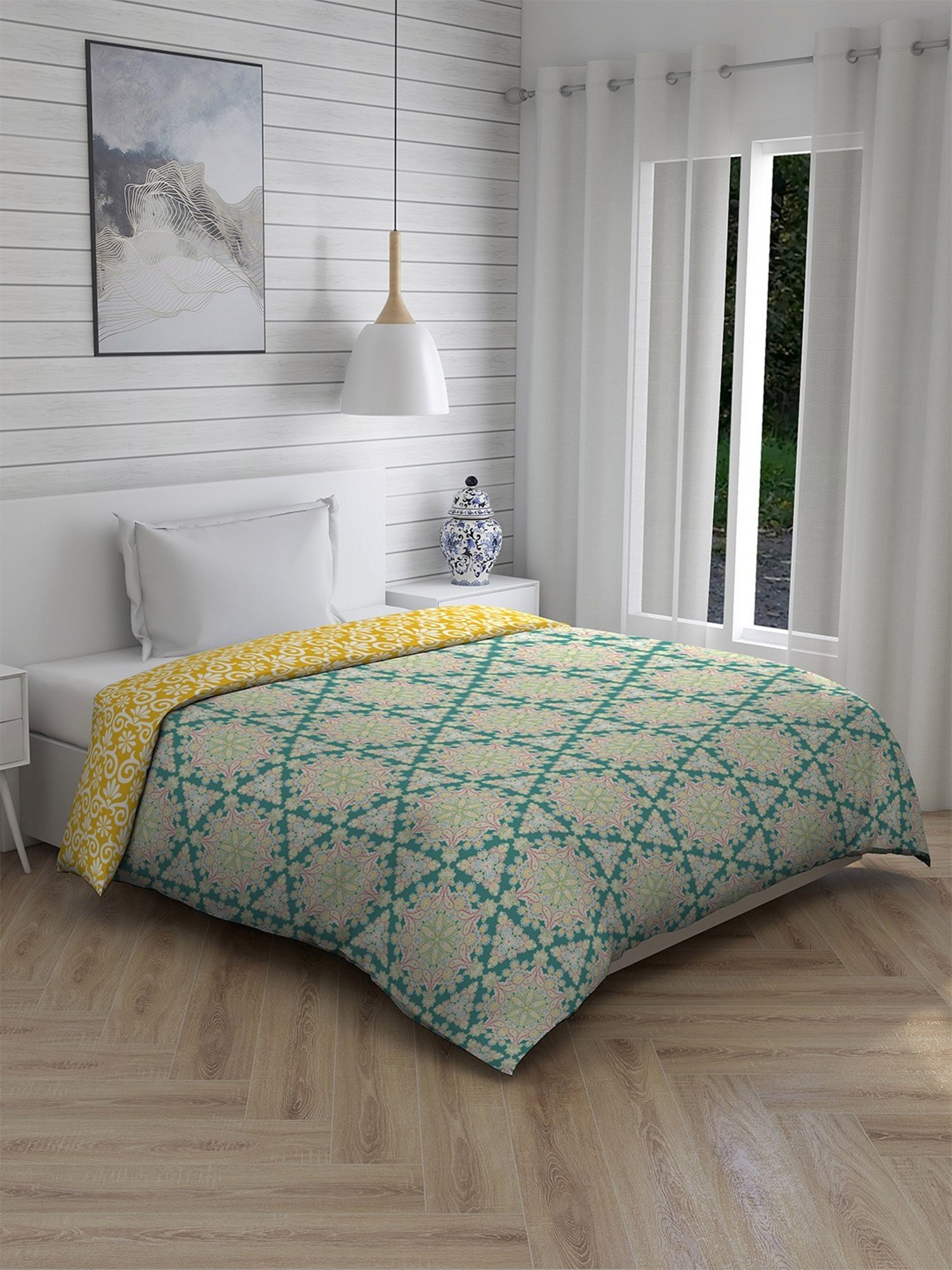 Layers Aura Printed Multicolor 190 TC Microfibre Single Dohar