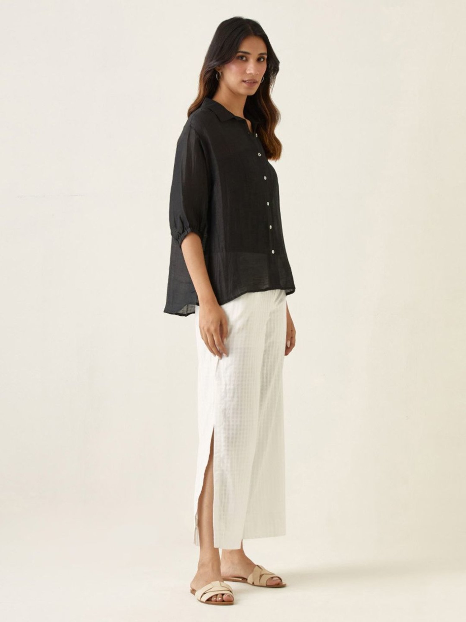 Vinusto White & Black Summer Nostalgia Shirt with Pant